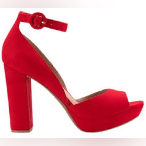 Women's Black Sun + Stone Birdey Ankle Strap Block Heel Platform Pumps - Picture 4 of 9